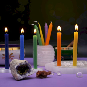 BOUGIES 7 CHAKRAS MULTICOULEURS - Boîte de 7 bougies