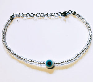 Bracelet perles de rocaille avec son œil de protection de couleur